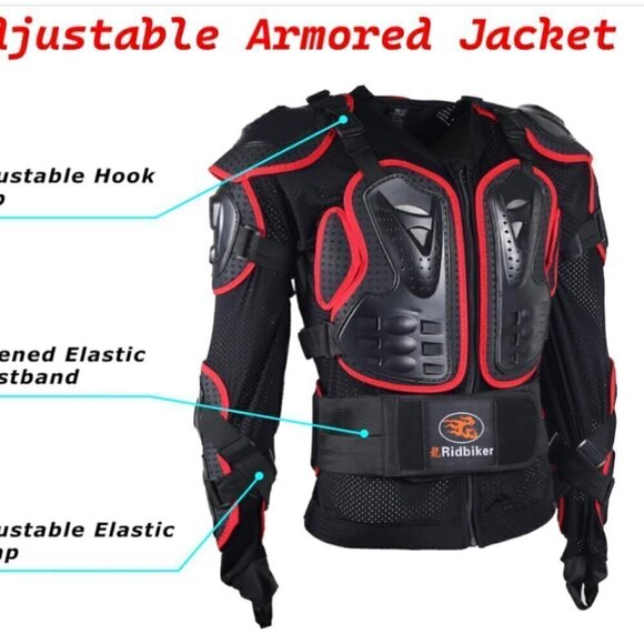 Ridbiker Full Body Armor Protector Removable Racing Jacket Motocross‎ Size 3XL - Picture 4 of 9
